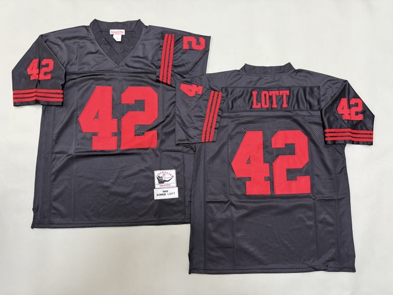 Men 2025 San Francisco 49ers #42 Lott black Throwback Limited NFL Jersey style 001->san francisco 49ers->NFL Jersey